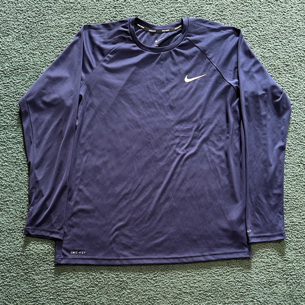 Nike Navy Dri-FIT Long Sleeve Top